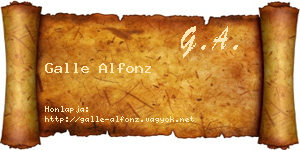 Galle Alfonz névjegykártya